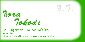 nora tokodi business card